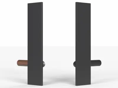 Tumalo Handle - Bronze with Walnut Lever Exterior Door Hardware 3D model