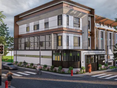 3D EXTERIOR DESIGN FACADE WITH SKETCHUP AND ENSCAPE 3D model