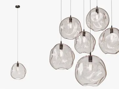 Modern lighting fixtures twisted glass balls 3D model