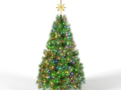Christmas Tree with Animated Lights - Set 2 3D model