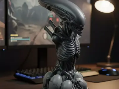 Alien with Eggs 3D Model 3D print model