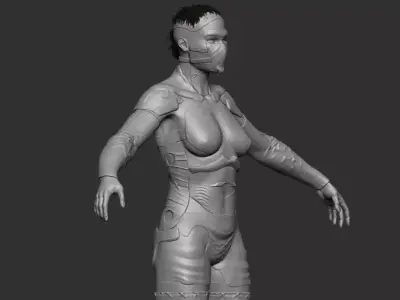 scifi girles cyberpunk 3D model