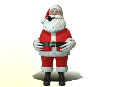 Santa Claus stylized cartoony 3D game ready character Low-poly 3D model