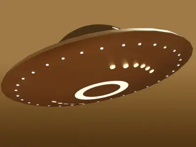 Mars Scene and UFO Low-poly 3D model