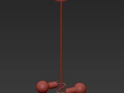 Black s lamp with two balls 3D model