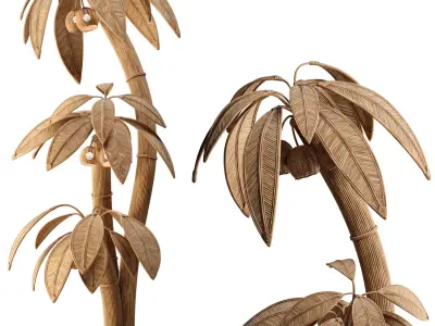 Rattan Coconut Tree 3D model