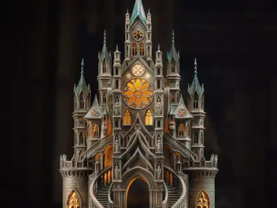 Amberlight Cathedral - 3D Printable Gothic Fantasy Architecture 3D print model