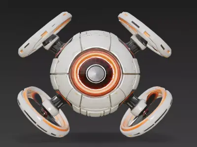 Spherical Recon Drone Low-poly 3D model