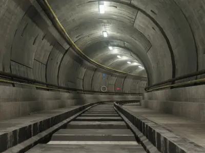 rail tunnel  Low-poly 3D model