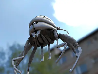 Flea Bot Low-poly 3D model