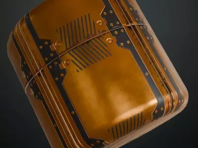 Orange Metal Plate PBR Seamless Texture