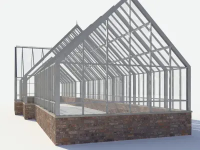 Glasshouse greenhouse hothouse 3D model