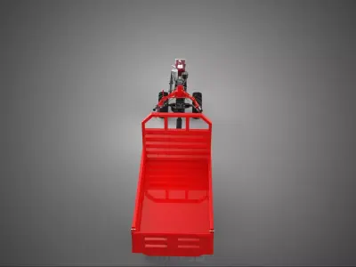 SINGLE AXLE POWER TILLER TRACTOR TRAILER CAR VEHICLE HAULER CART 3D model