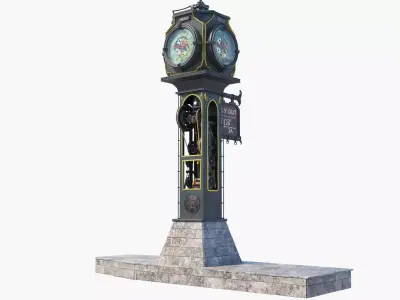 Steampunk Watch Low-poly 3D model