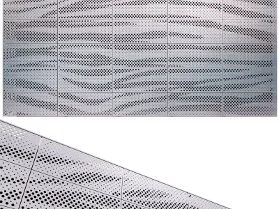 perforated metal panel N10 3D model