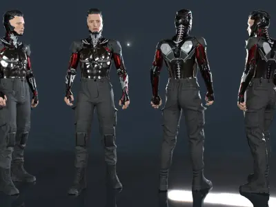 Cyborg Low-poly 3D model