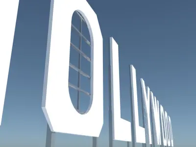 Hollywood Sign Low poly Low-poly 3D model