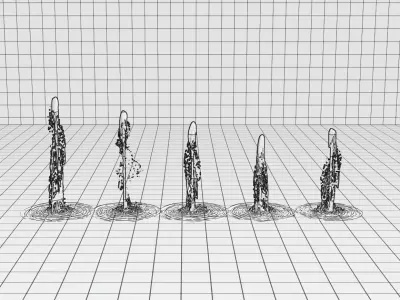 Lumion fountain - animated Low-poly 3D model