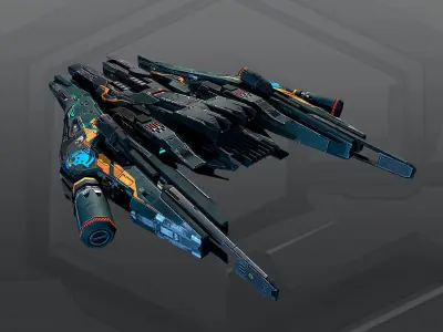 SF KORAZ Gunship B3 Low-poly 3D model
