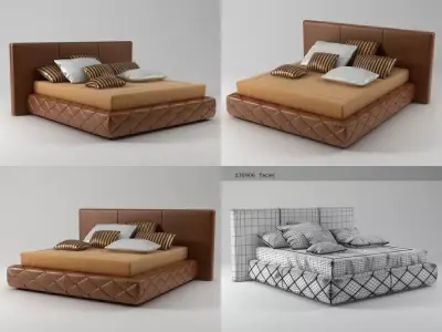 Moore bed leather 3D model