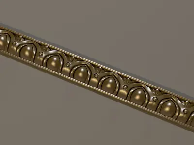 baguette gold beveled edge trim - in x ft 3D model
