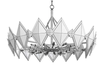 LENORA chandelier made of metal and glass Low-poly 3D model