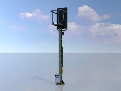 KS Railway Signal Post 4500mm Version-11 Low-poly 3D model