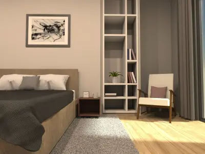 Bedroom Interior Scene - Keyshot 11 3D model