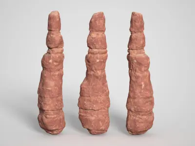 14 Sandstone Columns Desert - 241025 Low-poly 3D model