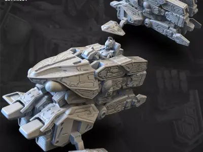 Tank Mode Mech 3D Printable 75mm 3D print model