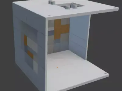 Modern Minimalist Modular Room Low-poly 3D model