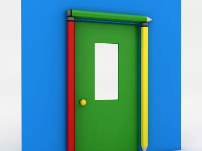 Kindergarten Door Low-poly 3D model