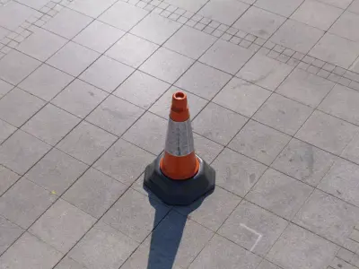 Road Cone 02 Orange Low-poly 3D model