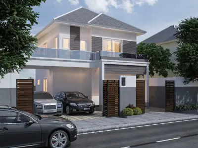 House villa 3ds exterior  3D model