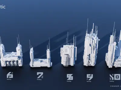 Futuristic City building Pack vol 03 3D model
