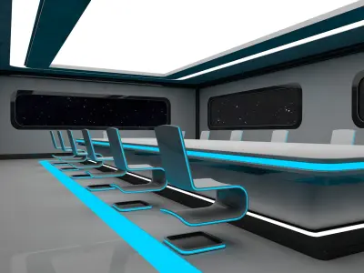Sci Fi Conference Room 3D model