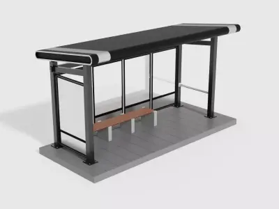 Bus Shelter Low-poly 3D model