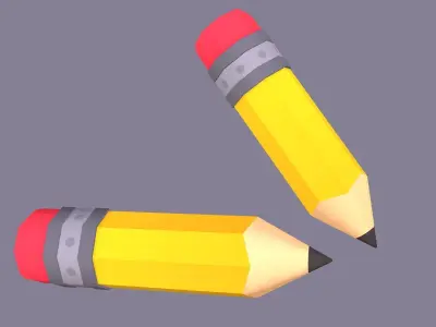 Pencil Toon Low-poly 3D model