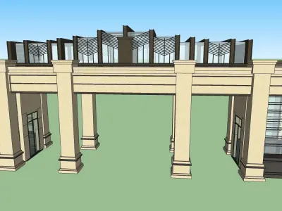classical gate house sketchup model 3D model