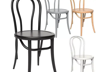 No 18 Original European Bentwood Dining Chairs Low-poly 3D model