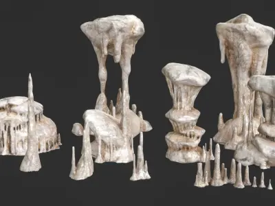 Cave Rocks Set 01 Low-poly 3D model