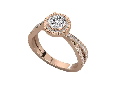 Women Light Weight Solitare Diamond Wedding Ring   18 3D print model
