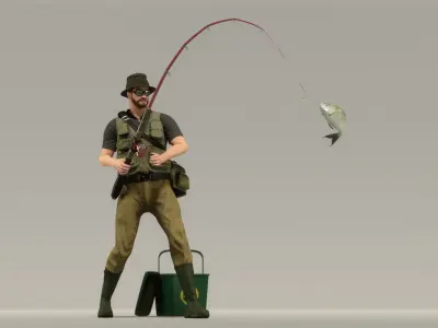  Male Fisherman Animated HQ 