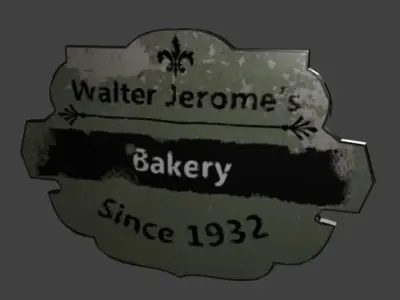 Bakery sign Low-poly 3D model