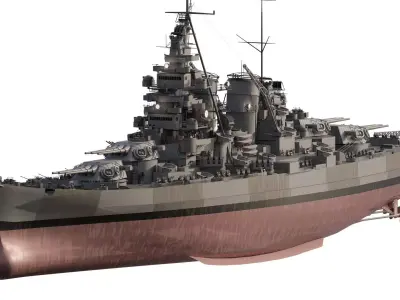 WW2 US NAVY BATTLESHIP USS ALASKA 3D model