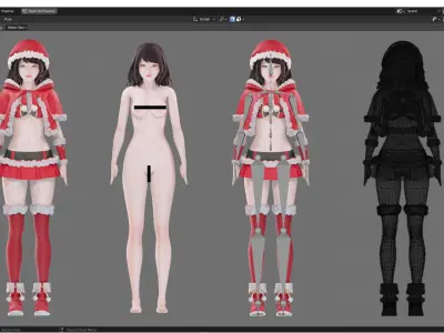 Christmas Clothing 0001 - UE5 - Unity - Blender - Animated Low-poly 3D model