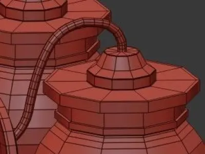 Untitled three light bathroom fixture with glass globes 3D model