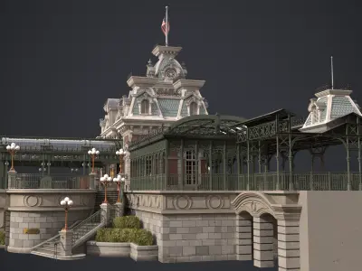 Railroad Main Street Station 3D model