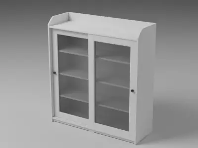 IKEA Hauga Cabinet 2 Glass Doors 3D model