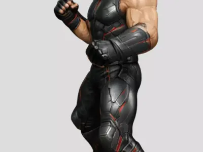 Fighter character 3D model